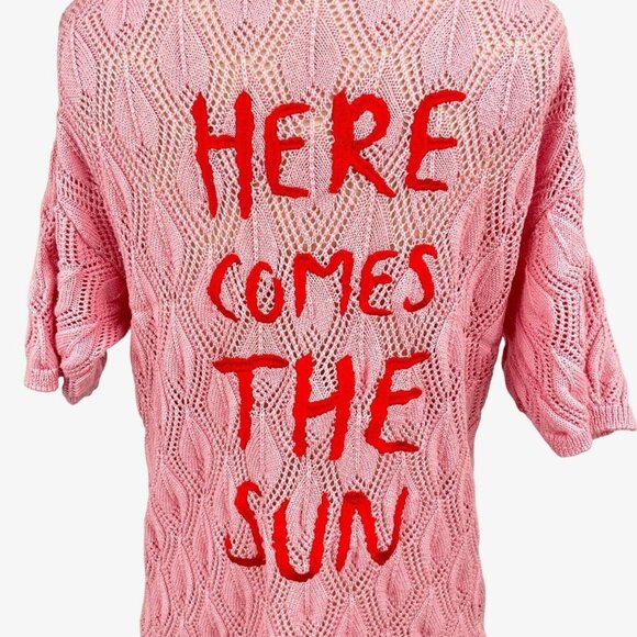 Me369 Poppy V-Neck Pink Knitted Shirt Size XS / S V Neck Here Comes The Sun - Picture 5 of 9